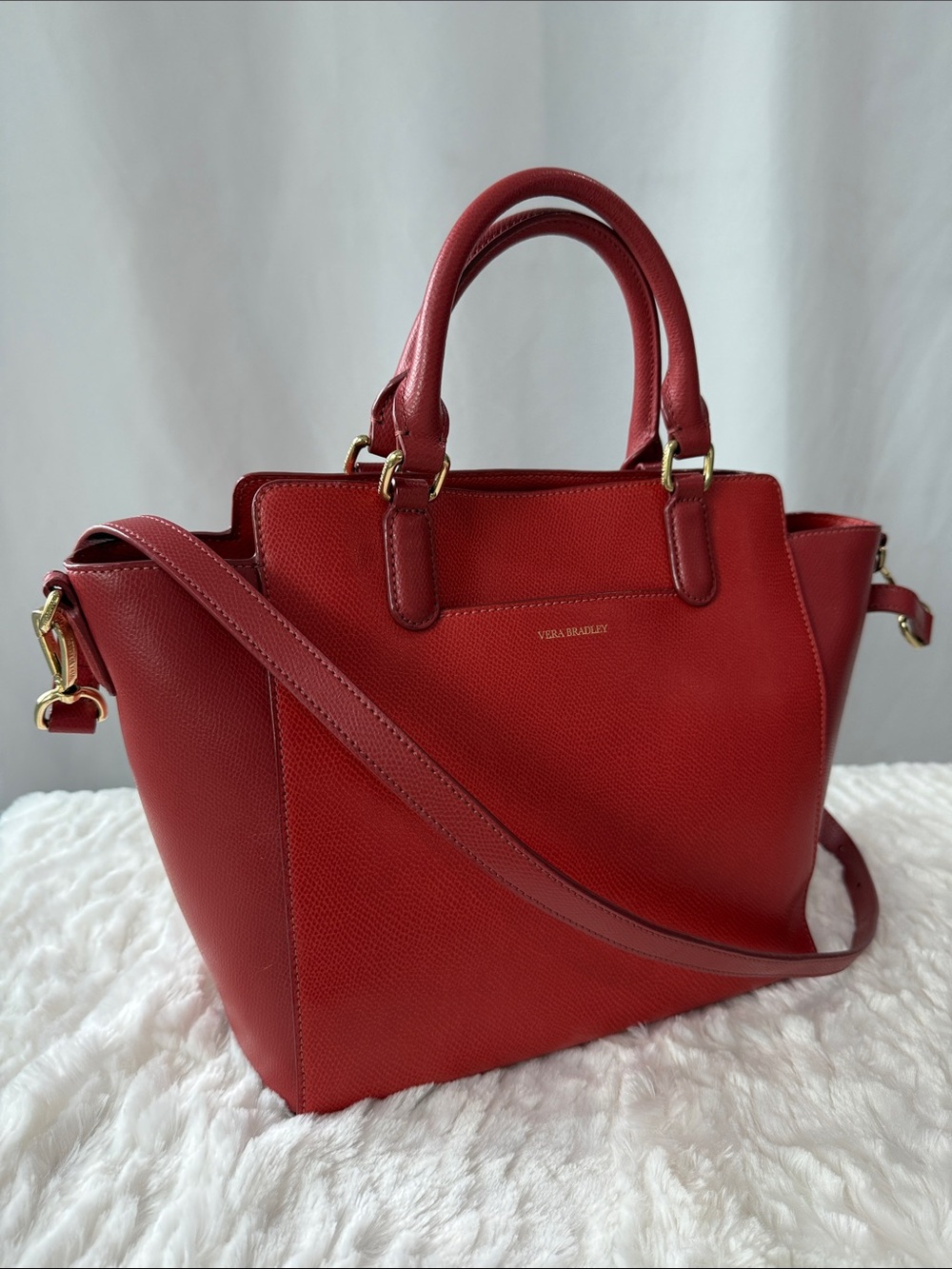 Vera Morgan Satchel Leather Bag Burnt Orange